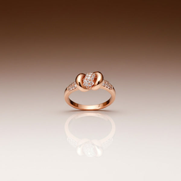 Rose Gold Zircon Knot Ring