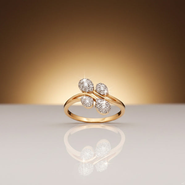 Rose Gold Zircon Four-Stone Ring