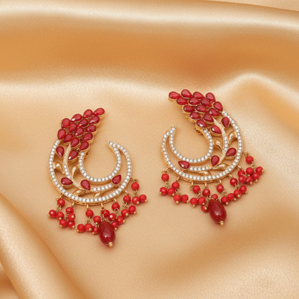 Ruby Red Stone Chandbali