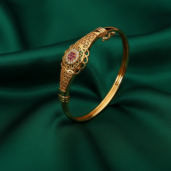 Gold plated Kara with Ruby & Zircon