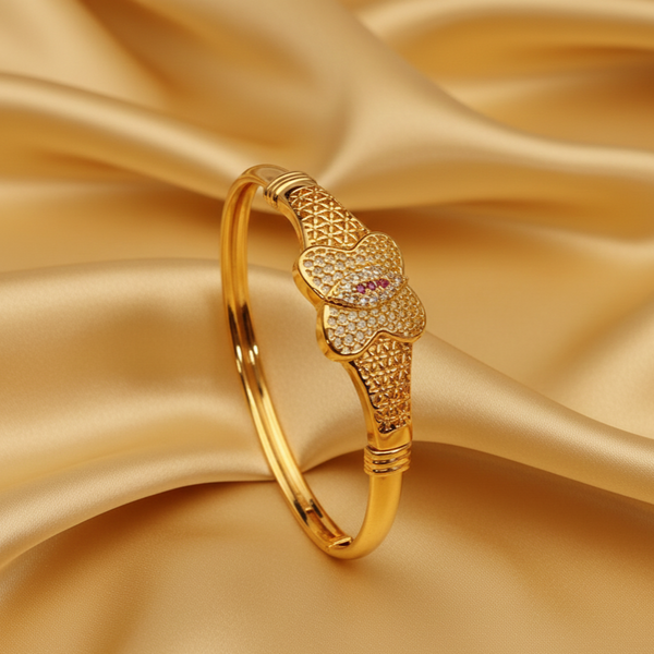 Gold plated Butterfly Kara with Ruby & Zircon