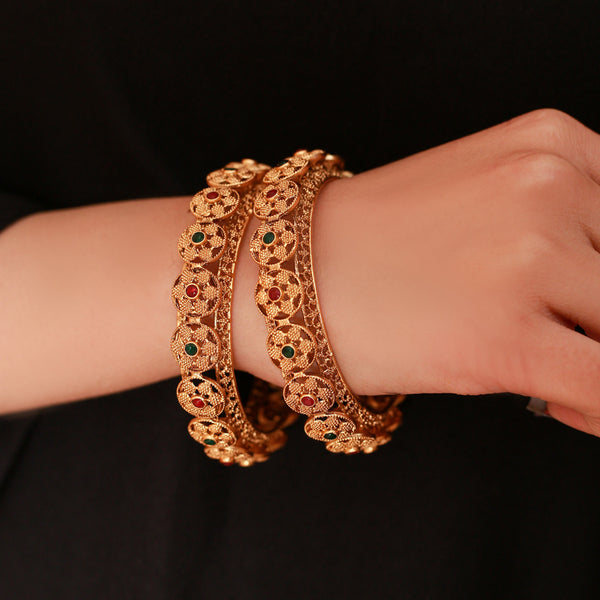 Traditional Antique Gold Kara Pair