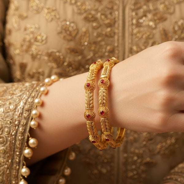 Classic Red Gold Plated Bangles