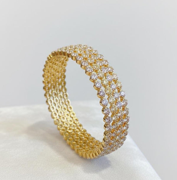 AD Studded Gold Plated Bangle