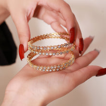 AD Studded Gold Plated Bangle